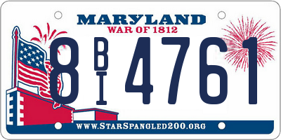 MD license plate 8BI4761