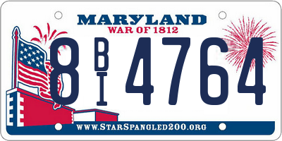 MD license plate 8BI4764