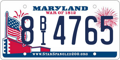 MD license plate 8BI4765