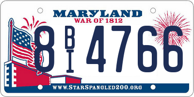 MD license plate 8BI4766