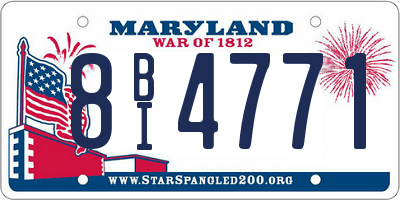 MD license plate 8BI4771