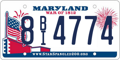 MD license plate 8BI4774