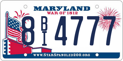 MD license plate 8BI4777