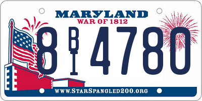 MD license plate 8BI4780