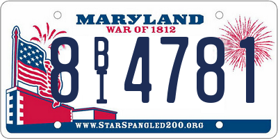 MD license plate 8BI4781