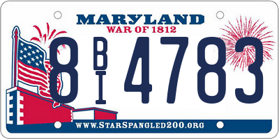 MD license plate 8BI4783