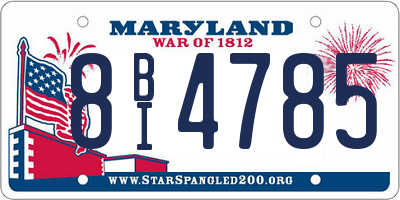 MD license plate 8BI4785
