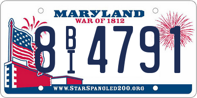 MD license plate 8BI4791