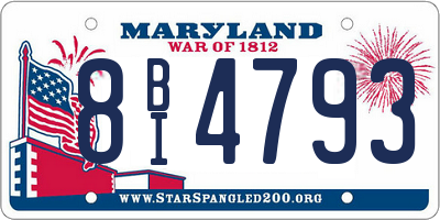 MD license plate 8BI4793