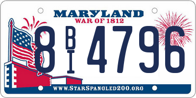 MD license plate 8BI4796