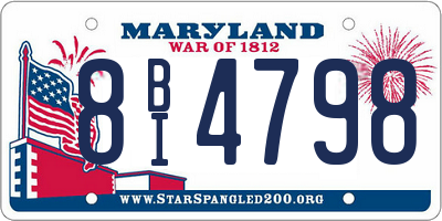 MD license plate 8BI4798