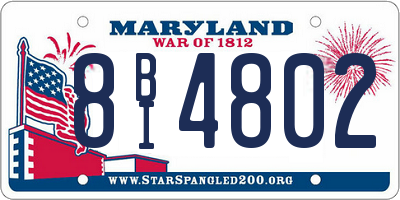 MD license plate 8BI4802