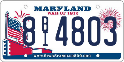 MD license plate 8BI4803