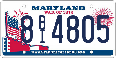 MD license plate 8BI4805