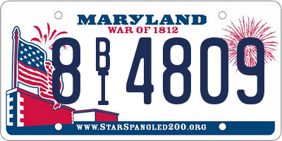 MD license plate 8BI4809