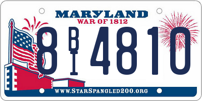 MD license plate 8BI4810
