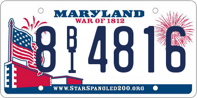 MD license plate 8BI4816