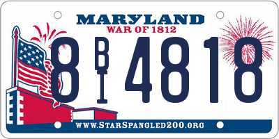 MD license plate 8BI4818