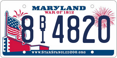 MD license plate 8BI4820