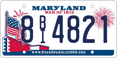 MD license plate 8BI4821
