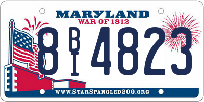 MD license plate 8BI4823