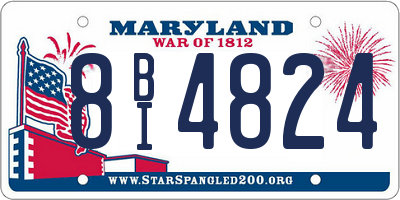 MD license plate 8BI4824