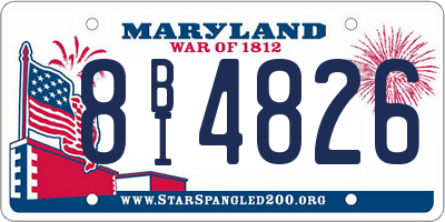 MD license plate 8BI4826