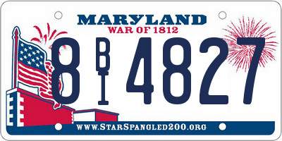 MD license plate 8BI4827