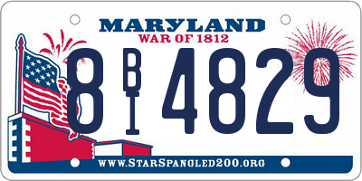 MD license plate 8BI4829