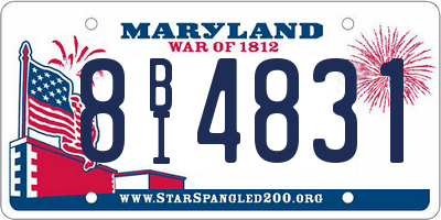 MD license plate 8BI4831