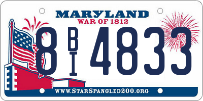 MD license plate 8BI4833