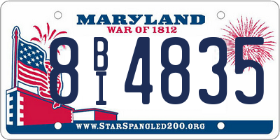 MD license plate 8BI4835
