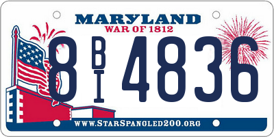 MD license plate 8BI4836