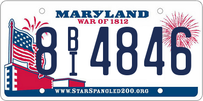 MD license plate 8BI4846