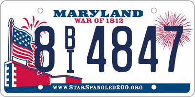 MD license plate 8BI4847