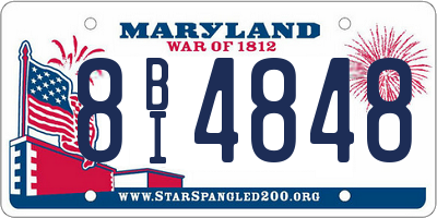 MD license plate 8BI4848