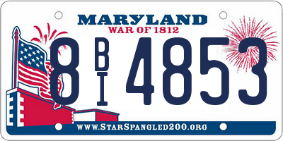 MD license plate 8BI4853