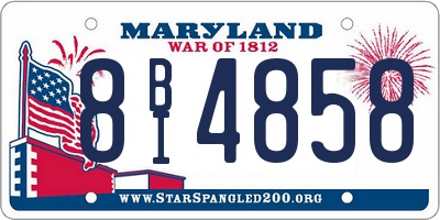 MD license plate 8BI4858