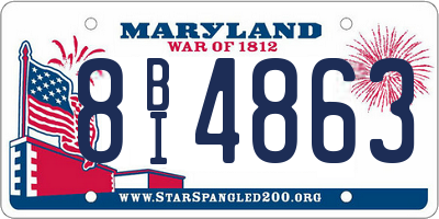 MD license plate 8BI4863