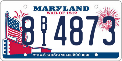 MD license plate 8BI4873