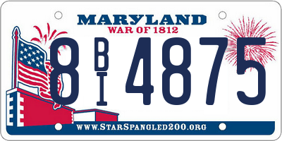 MD license plate 8BI4875