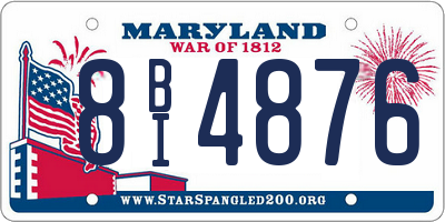 MD license plate 8BI4876