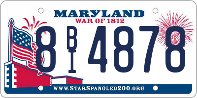 MD license plate 8BI4878