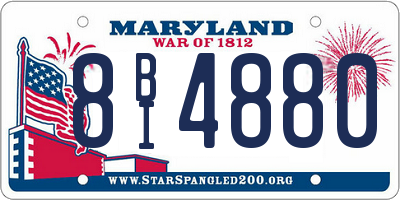 MD license plate 8BI4880