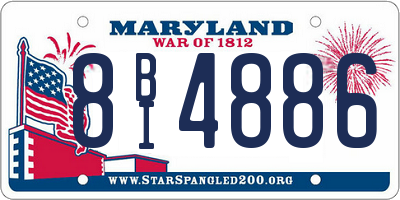 MD license plate 8BI4886