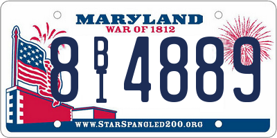 MD license plate 8BI4889