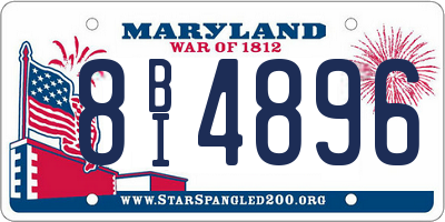 MD license plate 8BI4896