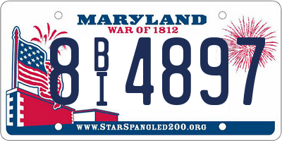 MD license plate 8BI4897
