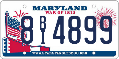 MD license plate 8BI4899