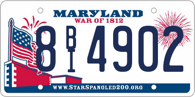 MD license plate 8BI4902